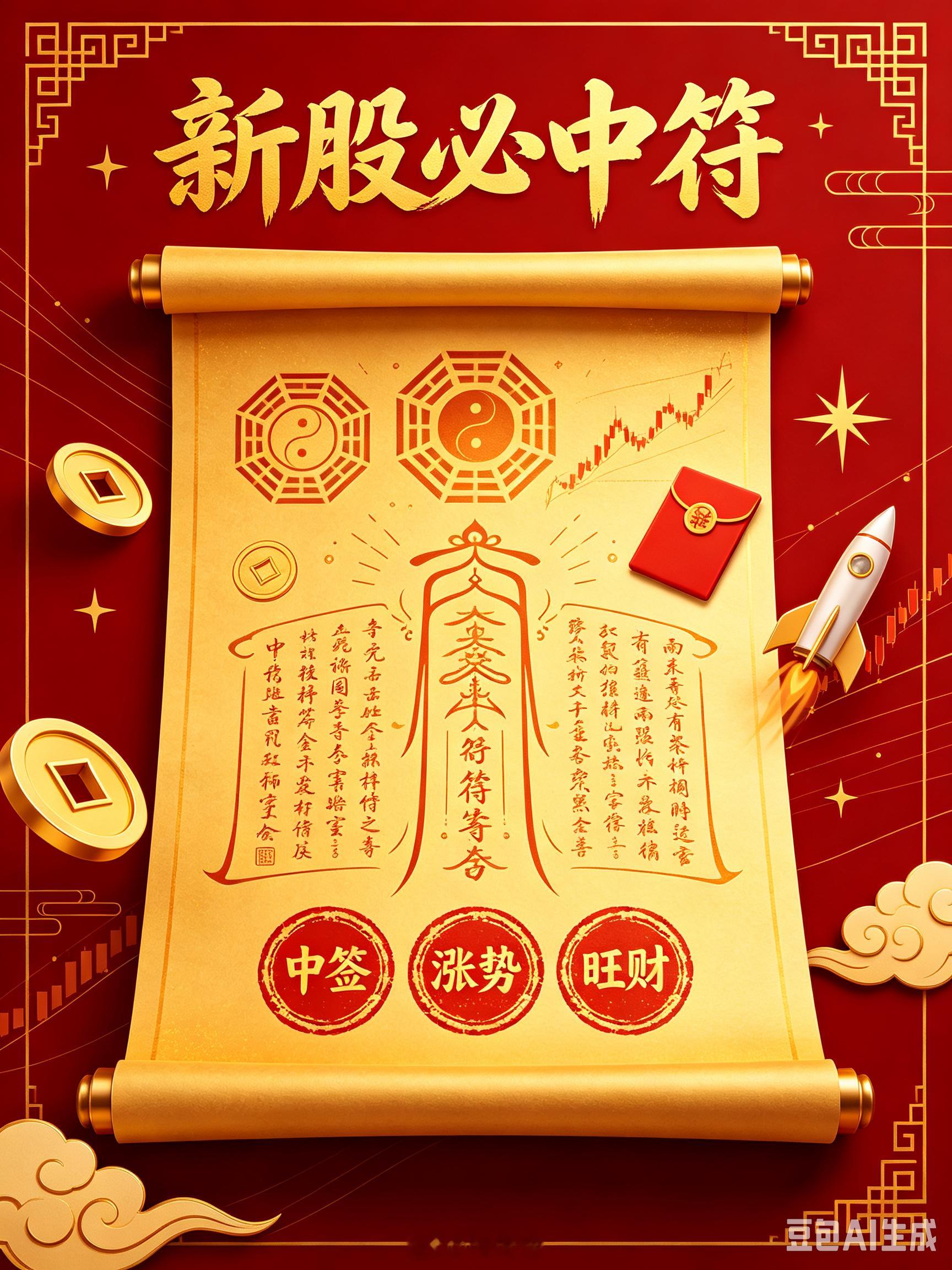 宇树科技下周一申购，请了一张新股必中符，见者有份，希望这次大家都能中