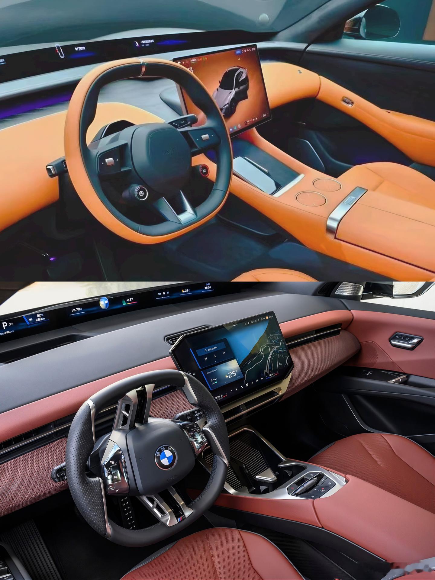 小米YU7Max现身美国高速公路宝马和小米，谁家设计更好?我觉得宝马的不规则屏幕