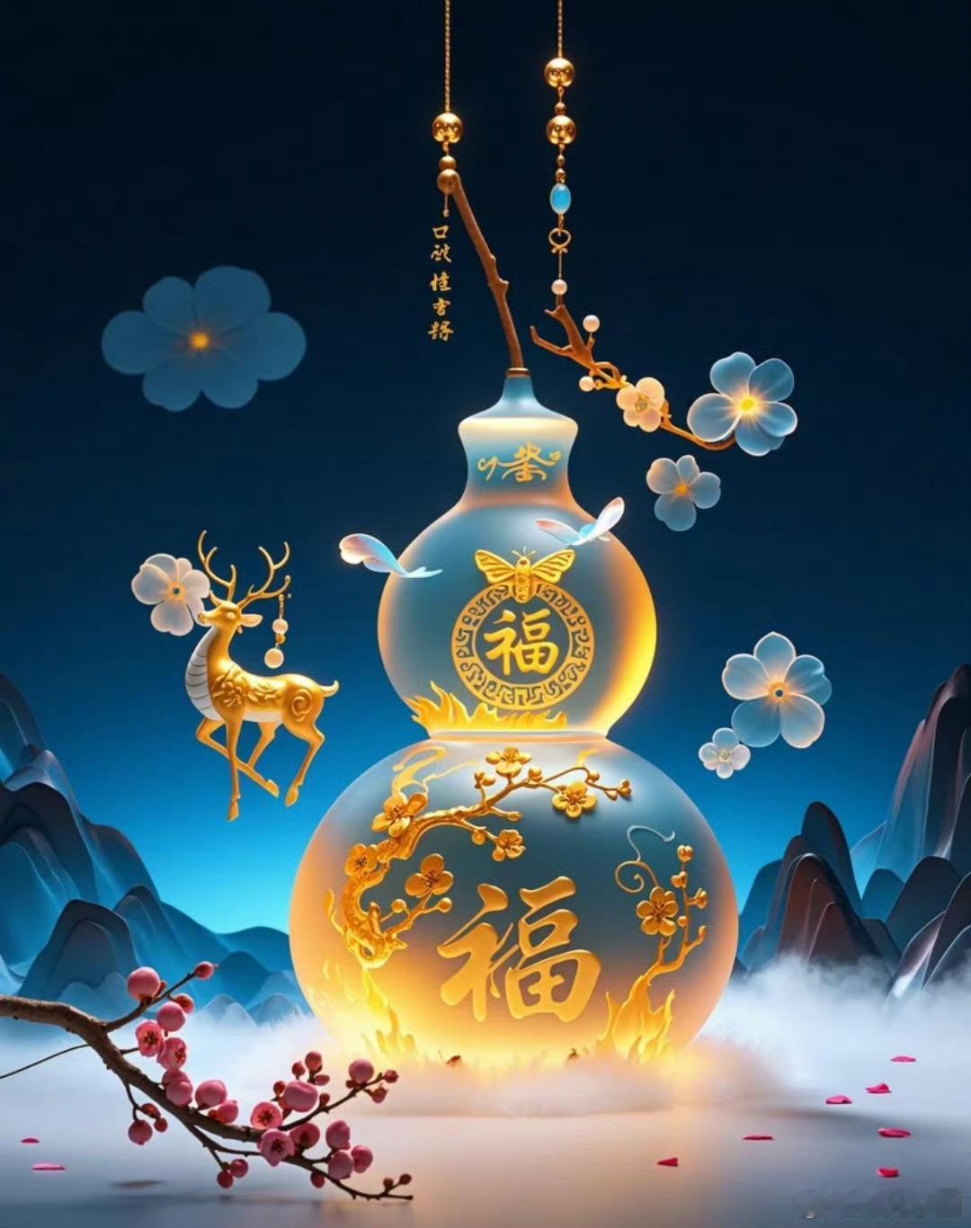 看到福鹿，好运将至，事业顺利，感情，婚姻幸福。礼赞。留下：时来运转。让自己腾飞吧