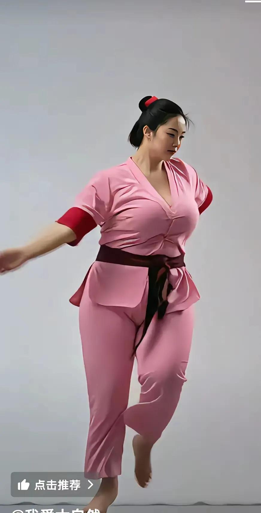 女孩模样佩服一一女孩着装、宽松亮爽，有精有神、练功志向；干净利索、气势无
