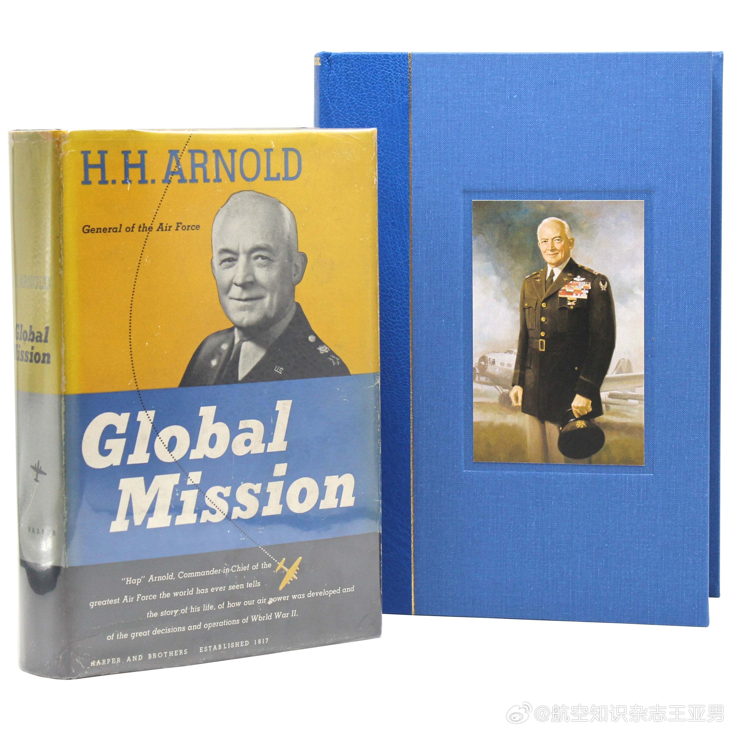 1949年纽约哈珀兄弟公司出版的作者签名版《全球任务》。该书由美国陆军航空队司令