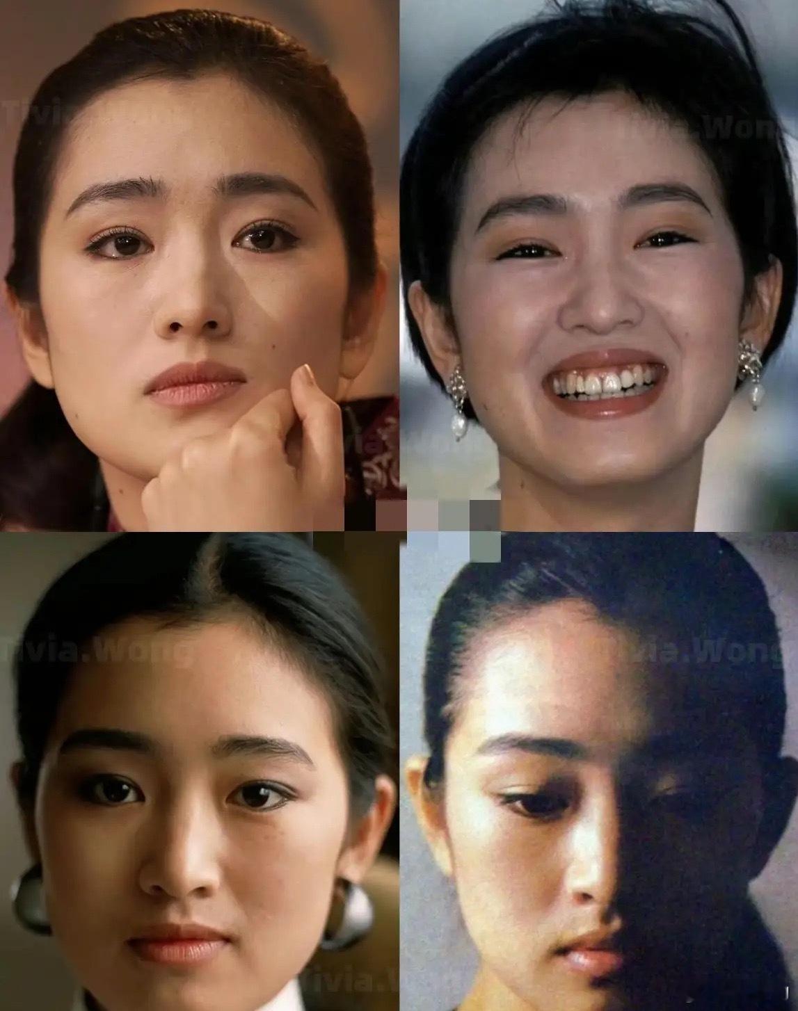 突然发现，张艺谋挑选的谋女郎都是莞莞类卿：亮亮的眼睛倔强清冷的气质绝佳的骨相巩俐