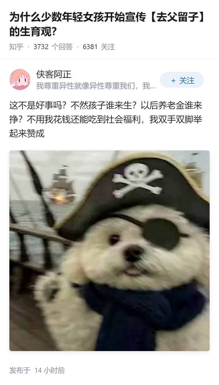 为什么少数年轻女孩开始宣传【去父留子】的生育观？