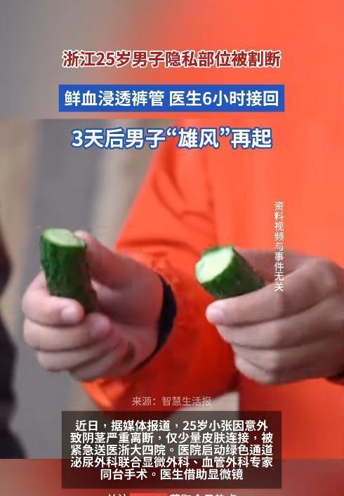 惊心动魄！浙江一名25岁男子，正值人生盛年却突遭严重意外，私密部位近乎完全断裂，