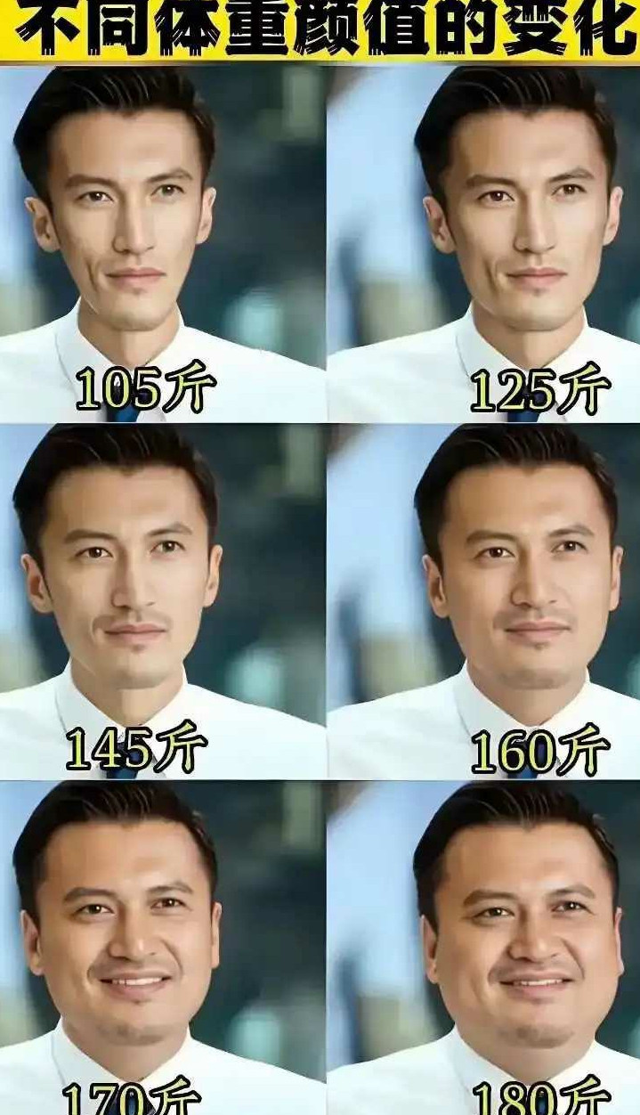 男人多少体重最合适，看图就知道了？