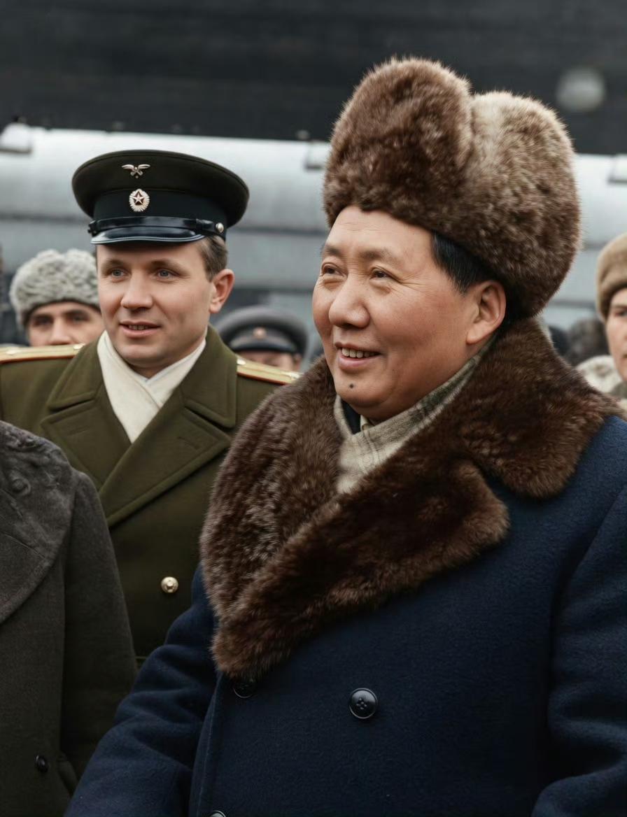 1949年12月—1950年2月，毛主席访问苏联期间的照片。此行核心目的一是为斯