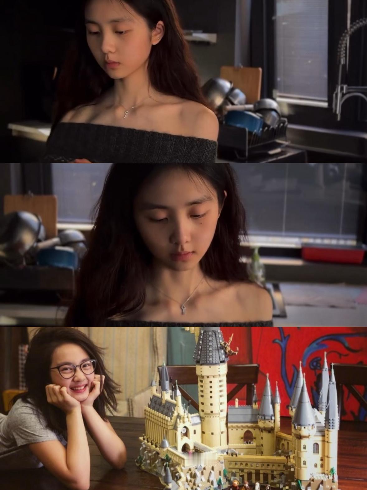 黄多多斜肩黑裙黄多多20岁的仪式感，是一袭斜肩小黑裙。单侧露肩衬出天鹅颈与锁骨，