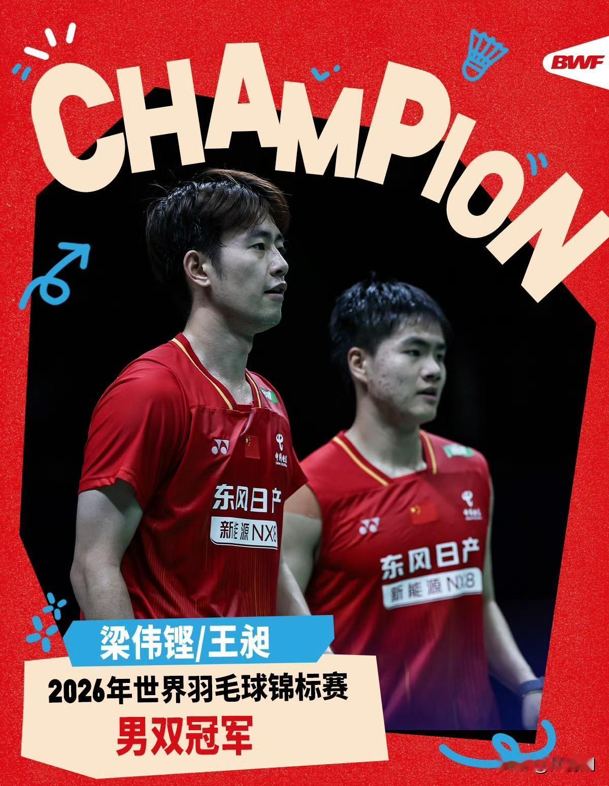 梁王组合2-0横扫谢苏组合，国羽男双时隔8年再次夺得世锦赛冠军，这次梁王组合能够