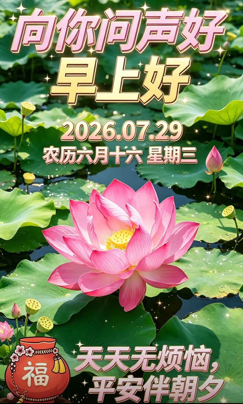 🌺2026年7月29日，盛夏静好，清风祛燥，前路坦荡🌺☘️☀️盛夏骄阳熠