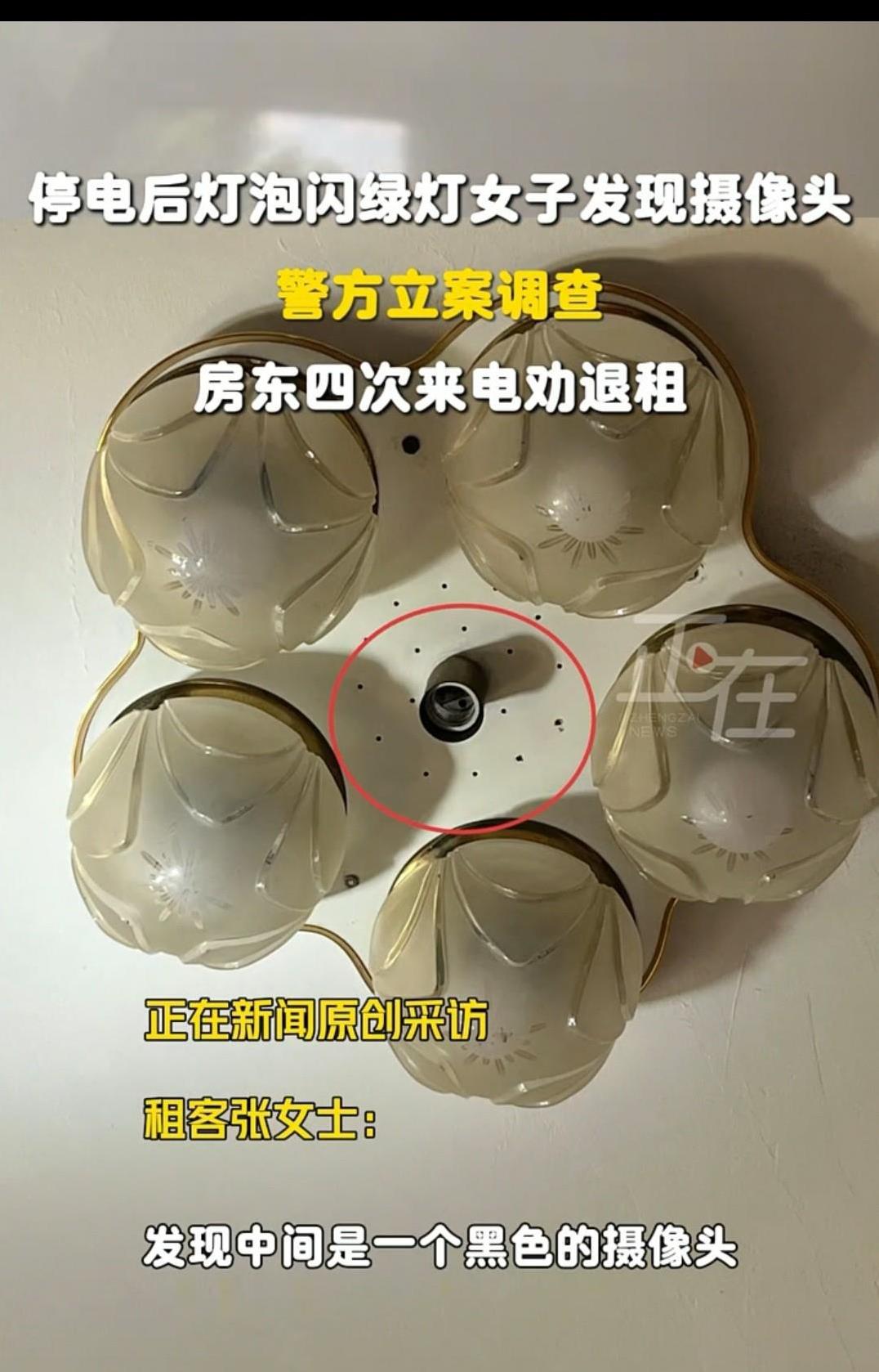 昆明，女子发现灯泡处有绿光，以为是萤火虫，可第二天中午又发现了，于是直接扭下来检
