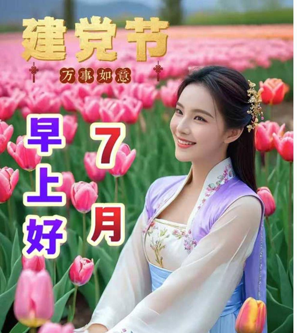 六月再见，七月你好，愿新的一月事事顺心，生活如夏花般绚烂多彩，不负韶华，勇往直前