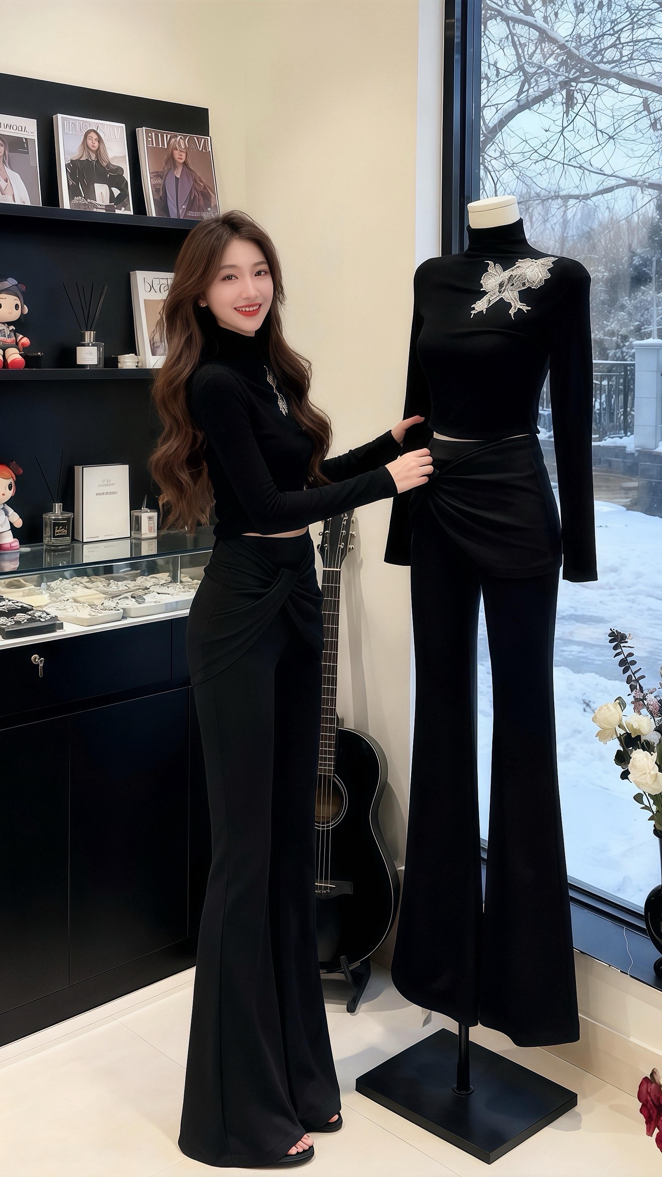 辣妹穿搭 御姐风 黑色系穿搭 时髦穿搭 名媛风