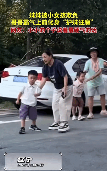 这是有担当！辽宁，哥哥看到妹妹被小女孩欺负，直接霸气上前化身“护妹狂魔”。不顾家