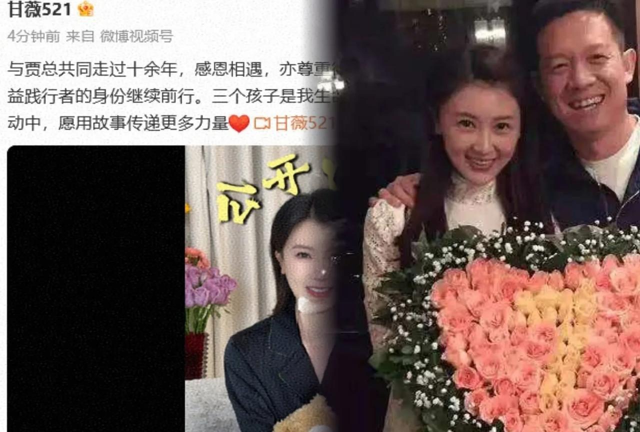 演员甘薇和贾跃亭于2008年结婚，结婚十几年有两个女儿一个儿子，今宣布离婚的几种