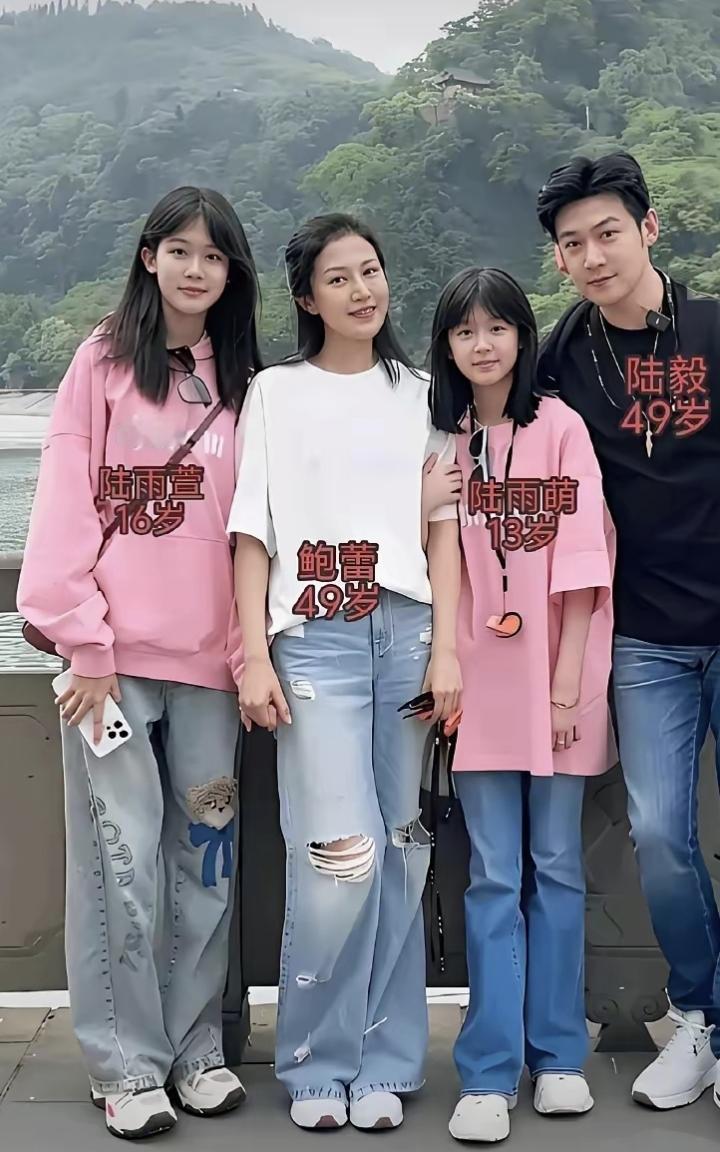 陆毅全家福，这才是幸福家庭该有的样子。