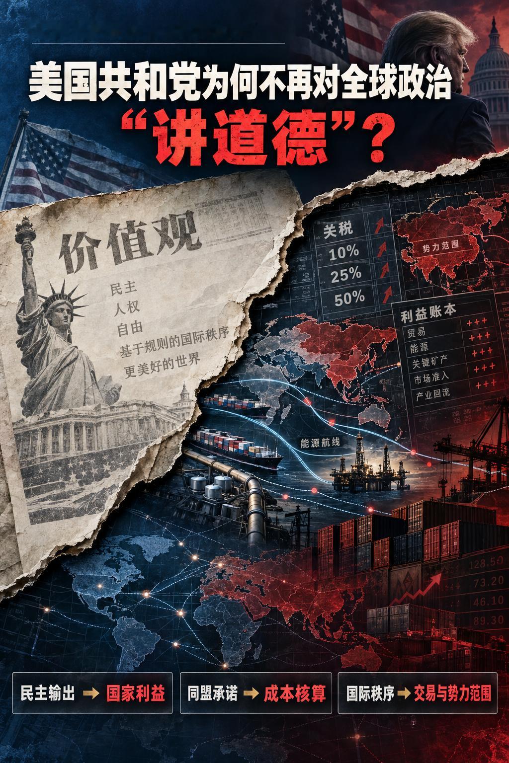 为什么美国共和党对于全球政治不讲“道德”了？这个变化确实存在，而且已经被外交政策研究者明确命名和分期