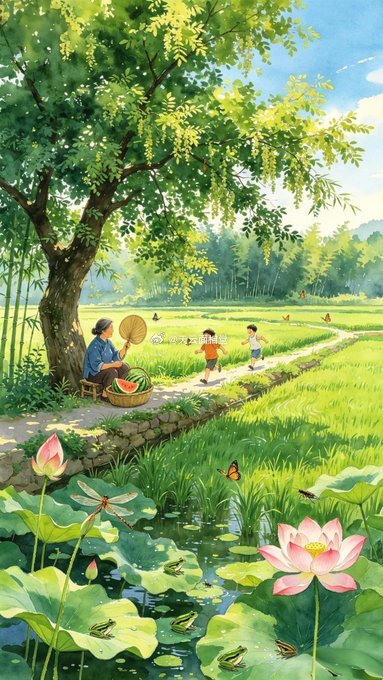 养面相之——稻田边的夏天，好治愈