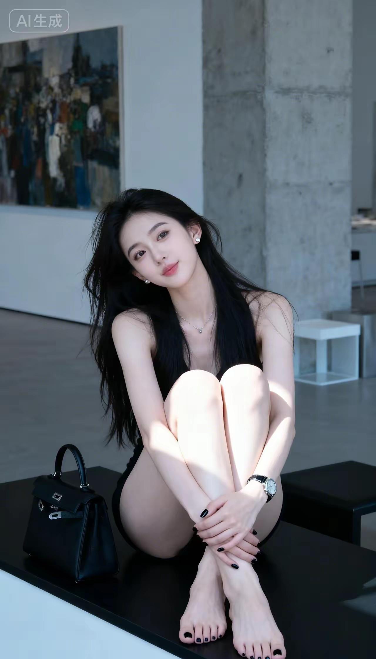 黑裙黑发，优雅迷人，简约而不失魅力！