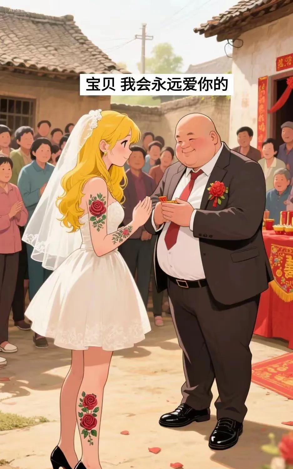 礼花奏乐同牵手，娇妻陪伴姻缘守。白头偕老情丝柔。……请老师添香【亲朋庆贺