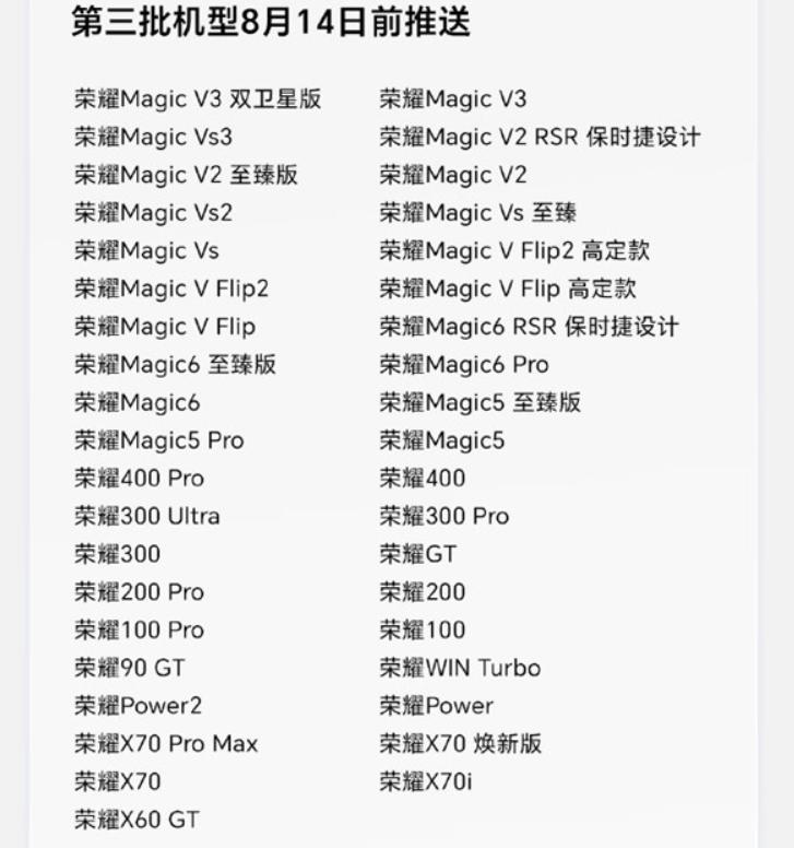 10推送！荣耀这波操作，老机型用户坐不住了MagicOS10八月版带着七大A