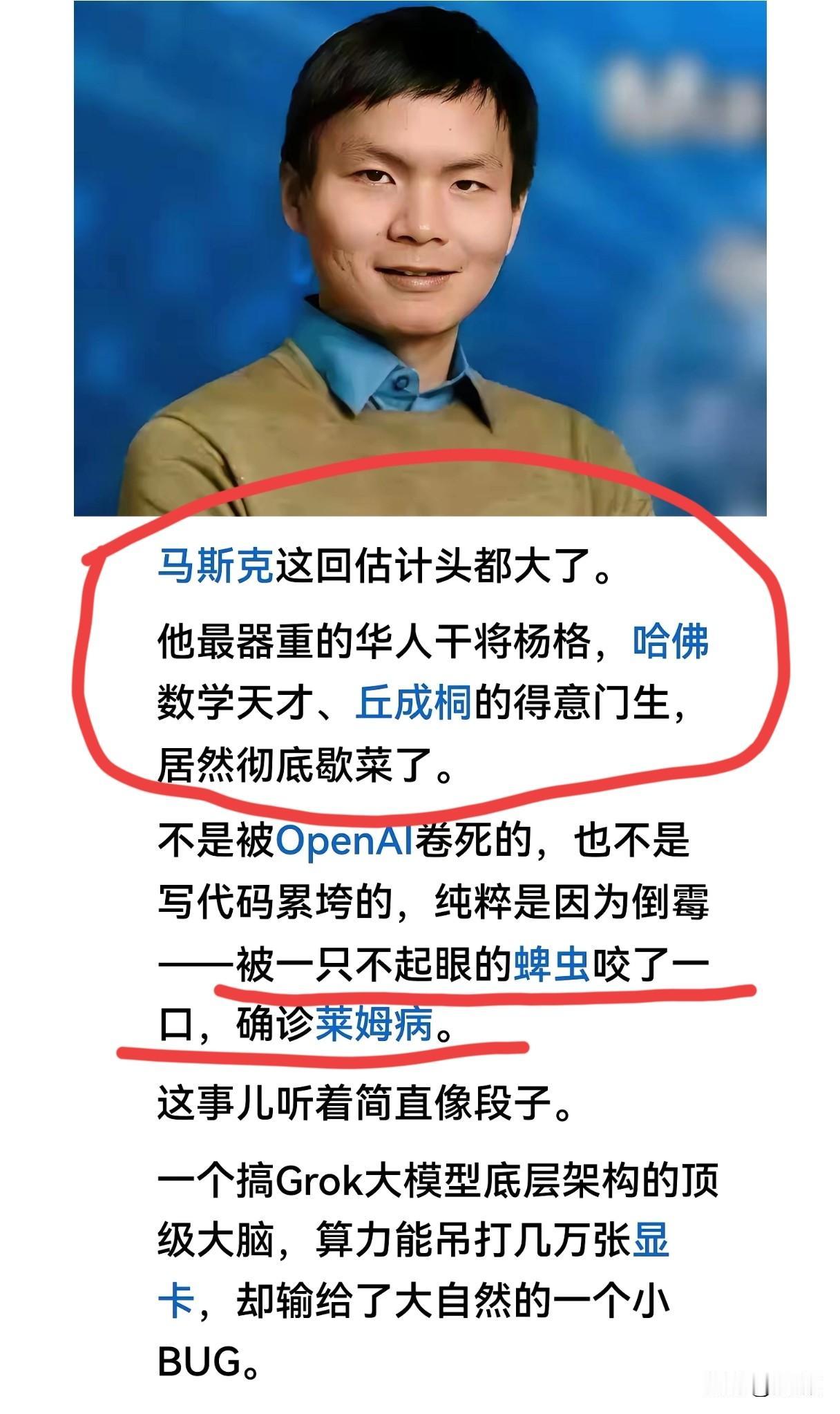 天呐，中国顶尖数学天才，还是马斯克核心算法的“王牌选手”，居然被打着国际交流幌