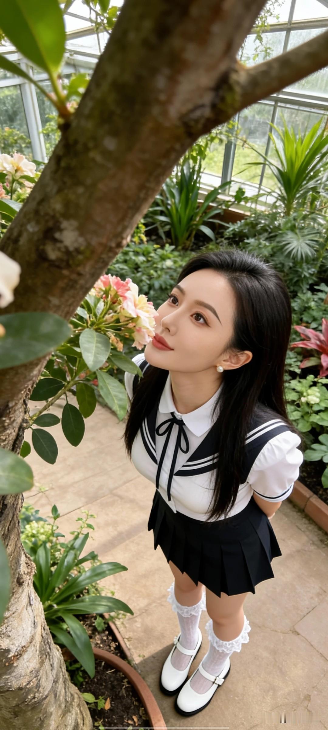 怎样穿搭知性又显身材?花前月下，美人如画。