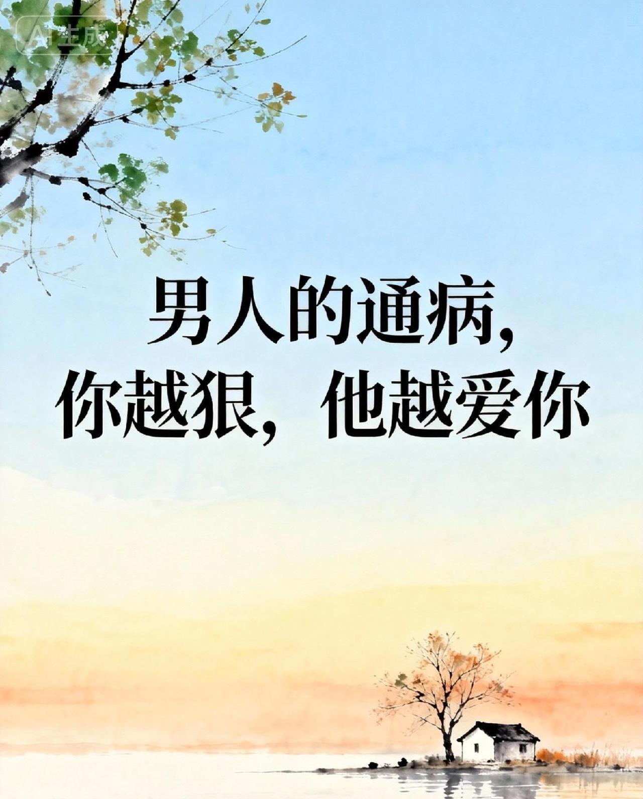 男人的通病，你越狠，男人越爱你这个“狠”，不是冷着脸摔门而去的决绝，也不是翻