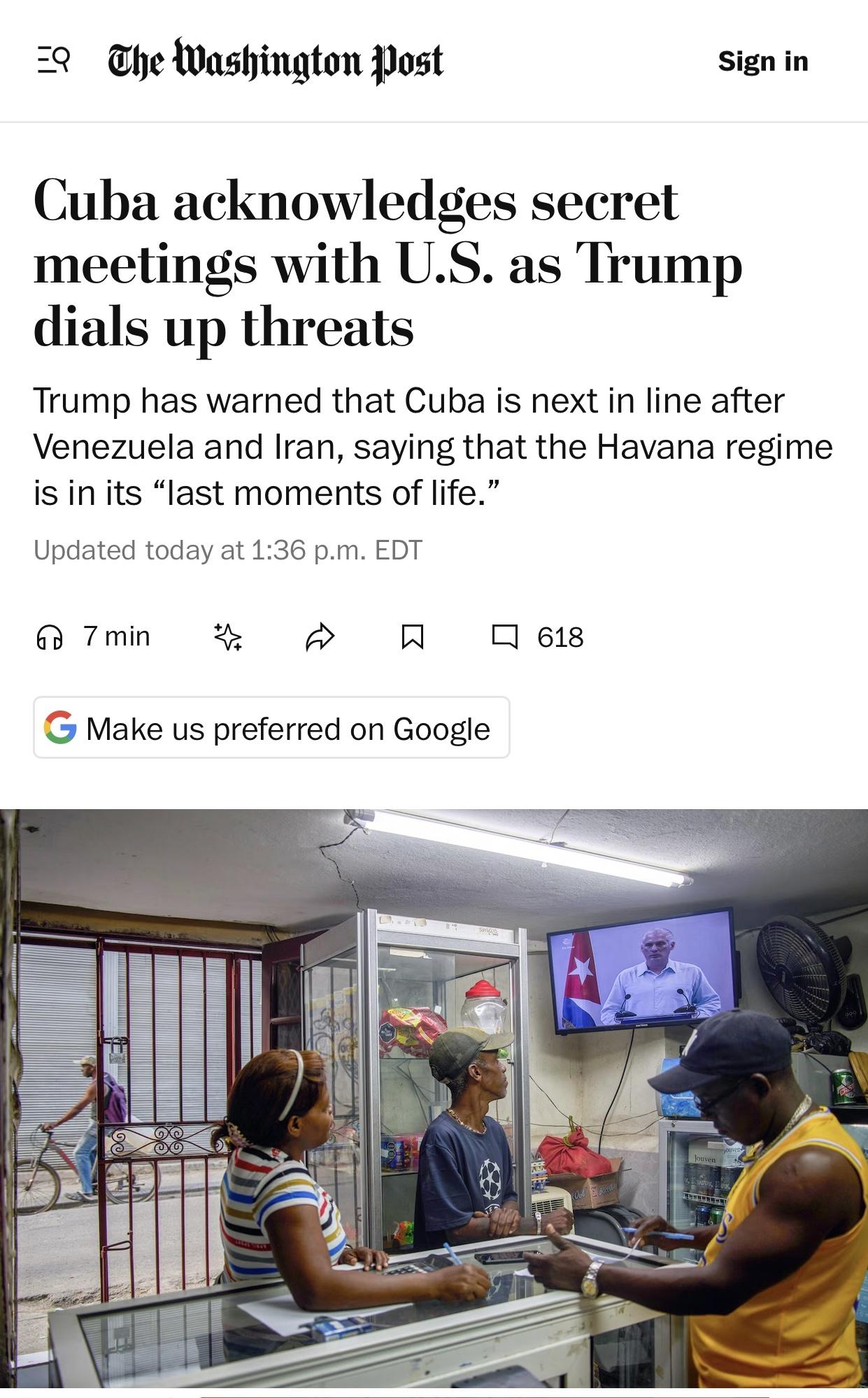 美国《华盛顿邮报》官网3月14日报道：“在美国严厉的制裁、石油封锁和接管威胁