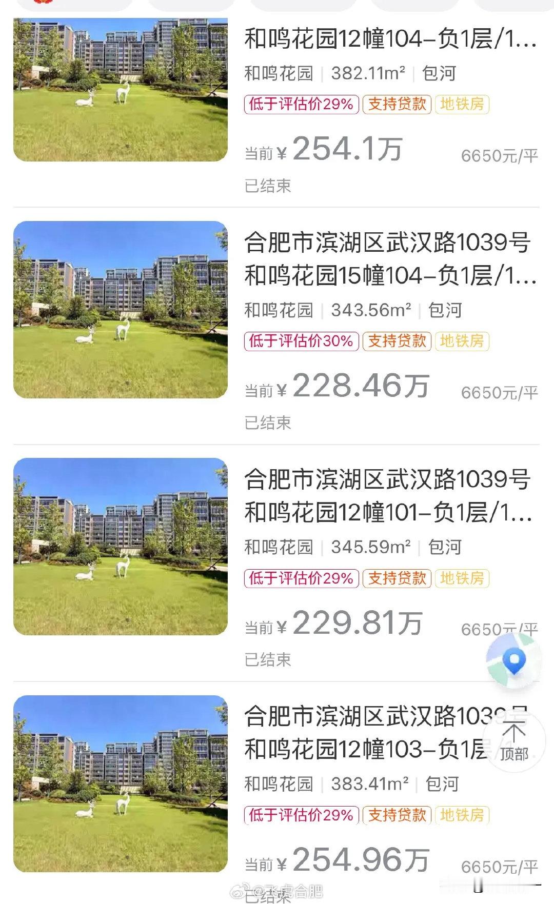 滨湖和鸣的已有大量房源出现在法拍市场，起拍价均在6650元/平……当然先别被“6650元/平”的价格