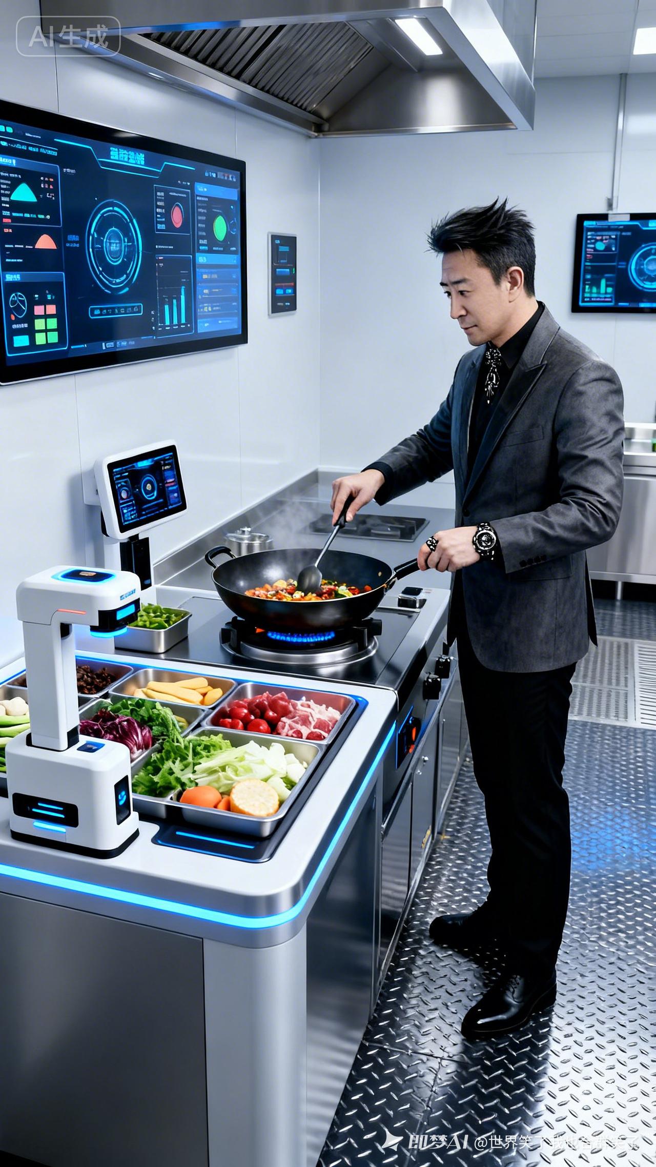 未来厨房，科技烹饪，美食与科技的完美结合！🍳🔬👨‍🍳