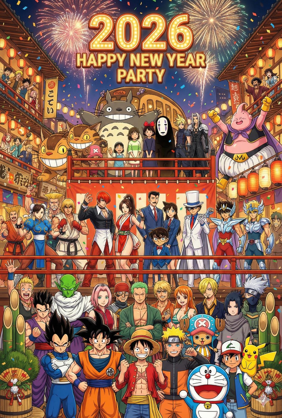 动漫明星祝大家2026元旦快乐啦！2025动漫嘉年华新年快乐跨年