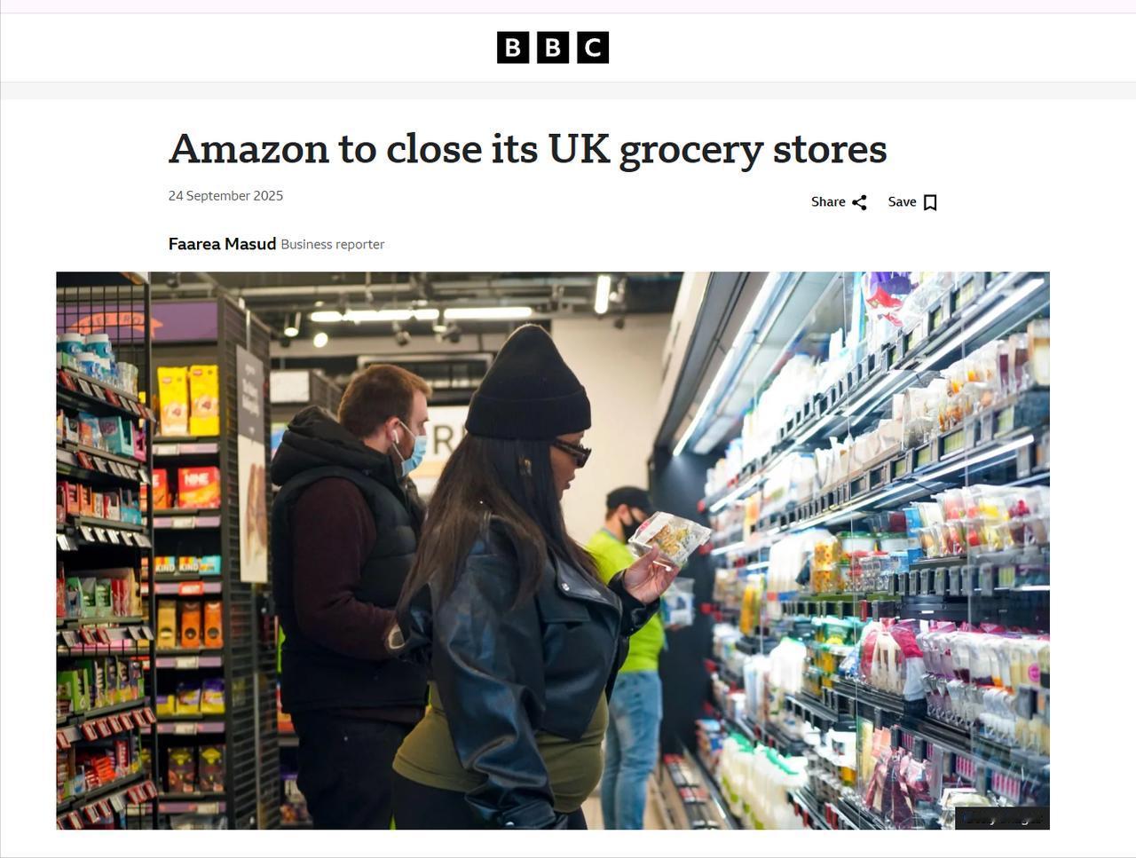 亚马逊无人值守AI便利店在英国也折戟沉沙：【AmazonGo】亚马逊声称是