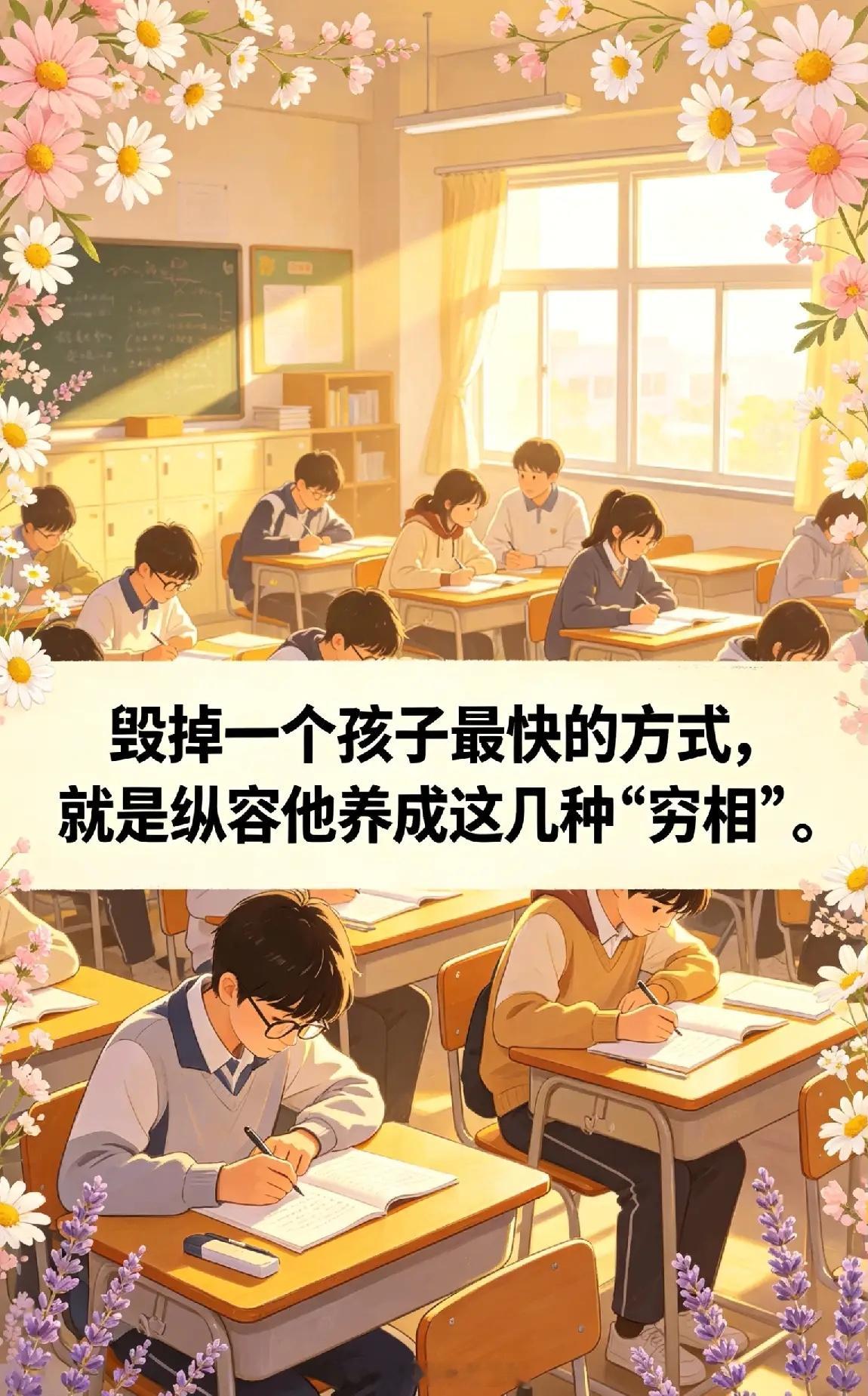 没出息的孩子，大多逃不出这4种“穷相”：第一、懒于行动，沉迷虚拟，只想逃避。第二
