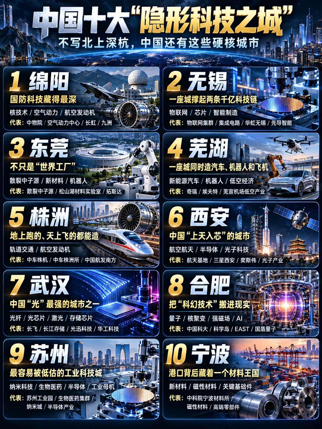 北上广深外的10个潜力股城市。安徽的合肥武汉，杭州旁边的苏州，都是大潜力股……科