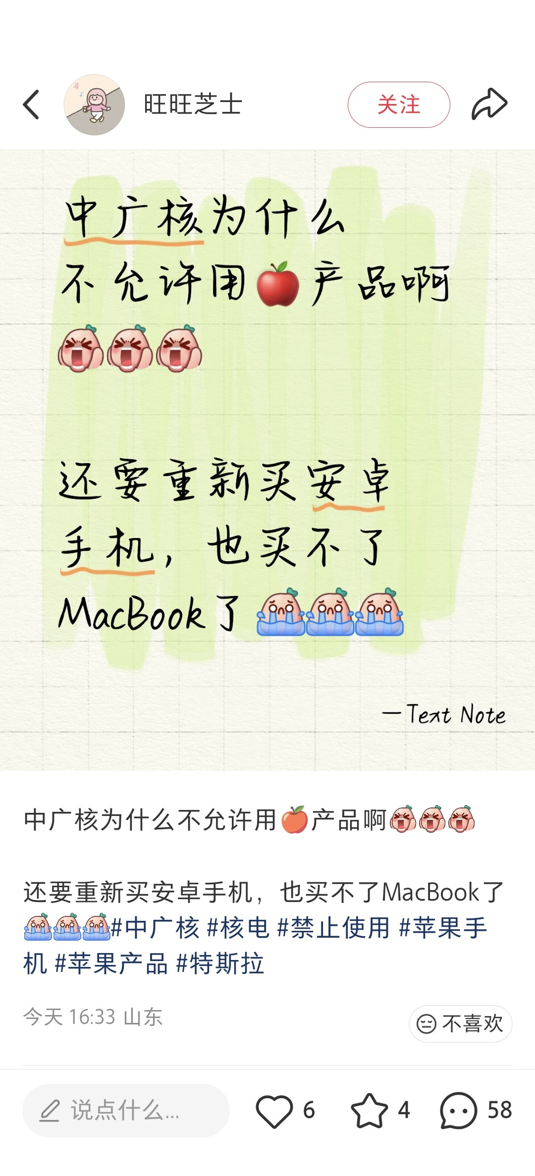 中广核不让用苹果产品吗？