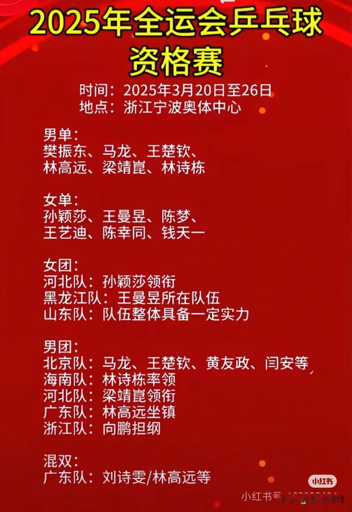 四年一次的全满贯大赛其中一个全运会来啦！这是国内四年一次的最高赛事！单看乒乓