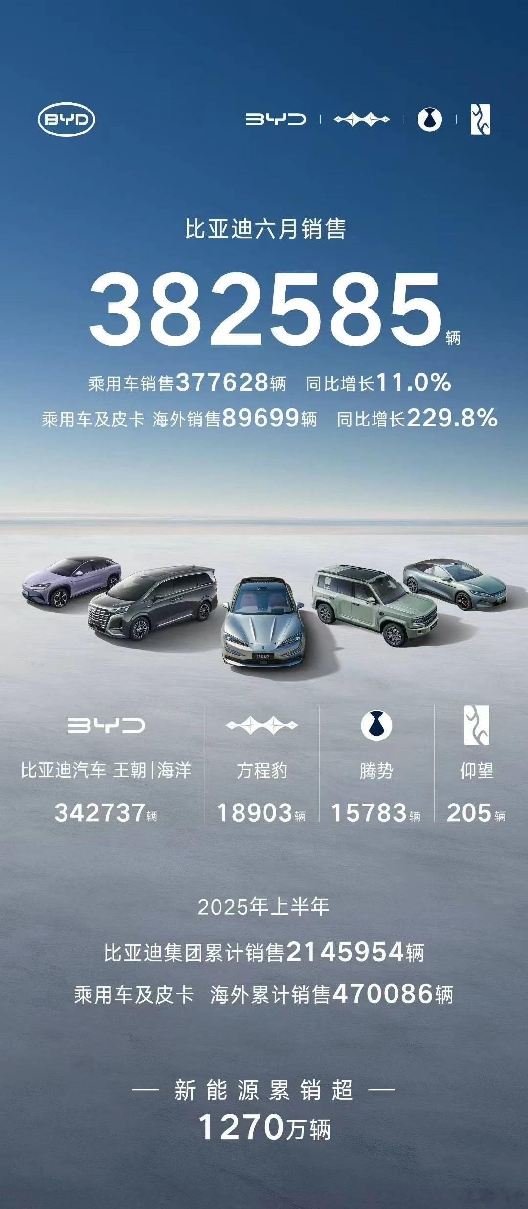 再来看看3家自主顶流销量表现。比亚迪集团2025年上半年销量超214.59万辆。
