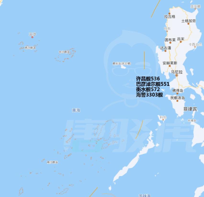 马尼拉方面一早察觉，自家近海突然出现三艘中方舰艇。9月27日，南海海域，中