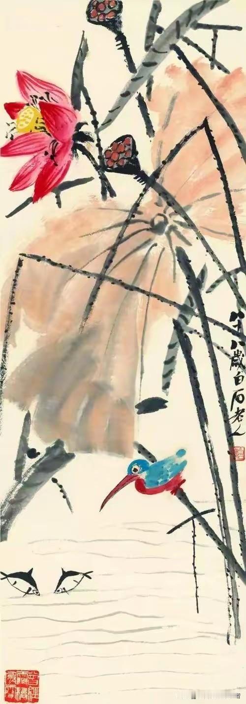 1957年开春，琉璃厂一家画店门口，93岁的齐白石拄着拐棍站定了。墙上挂了幅仕女