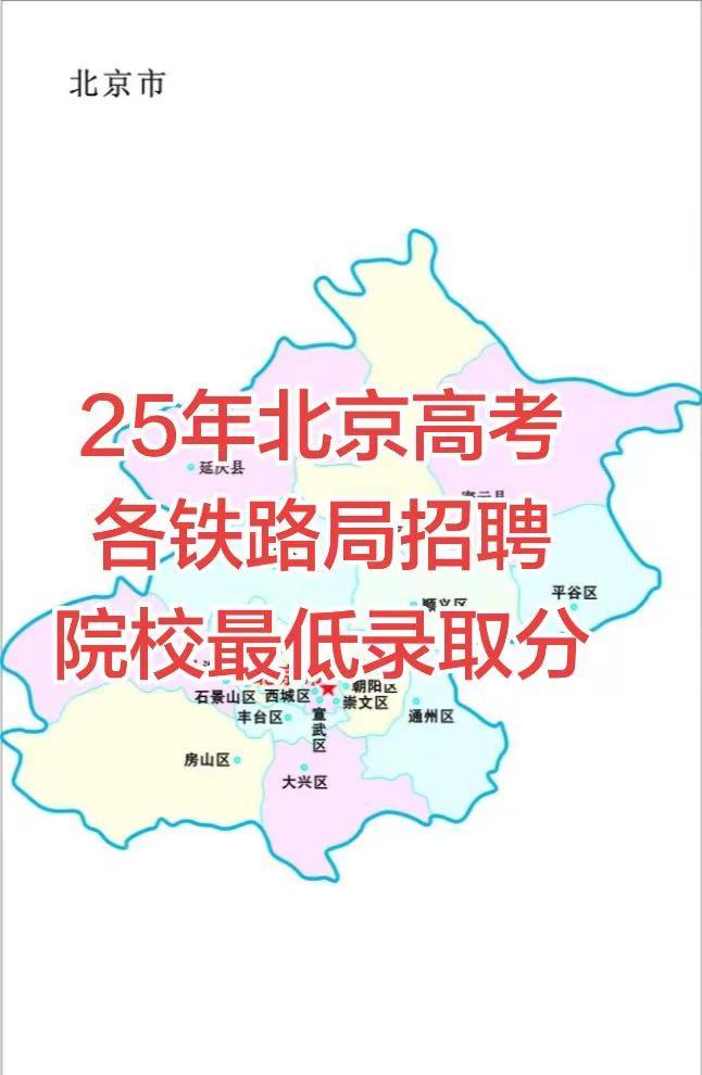 25年北京高考各铁路局招聘院校最低录取分。数据来源于网络，仅供参考