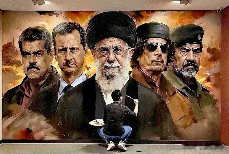 大家看看吧！下列这五位：伊拉克总统萨达姆、利比亚总统卡扎菲、叙利亚总统巴沙