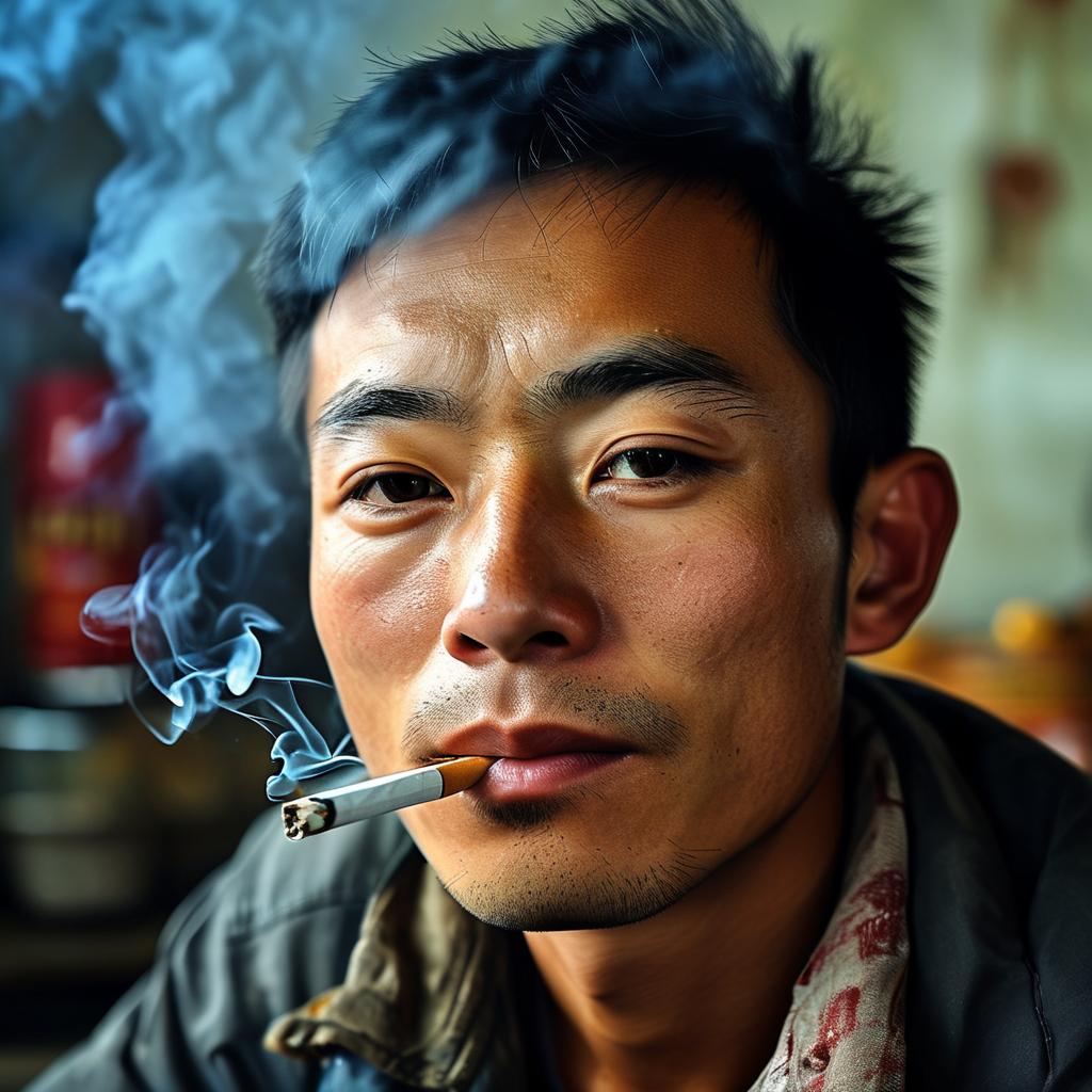 小仙女真的无敌了！四川，男子在自己家里抽烟，楼上女邻居下来敲门，让男子不要抽了，