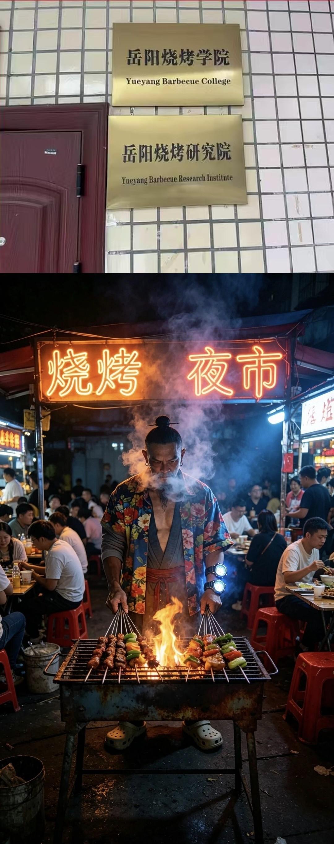 湖南岳阳去年7月成立了全国首家烧烤学院，今年3月正式招生。那场面，锣鼓喧天、鞭