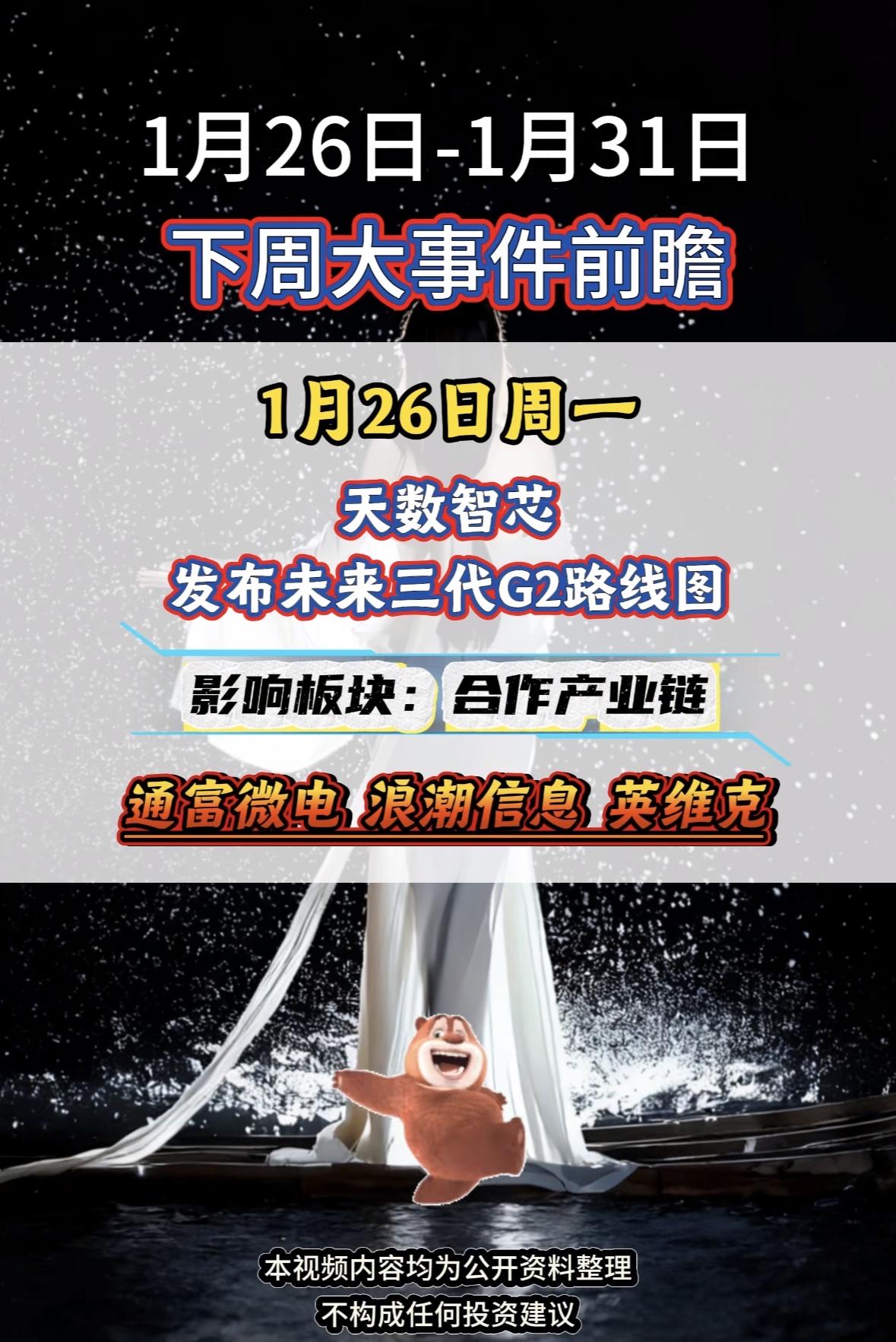 1月26日下周大事件前瞻：1月31日年报预告截止，影响板块大揭晓！"天数智芯