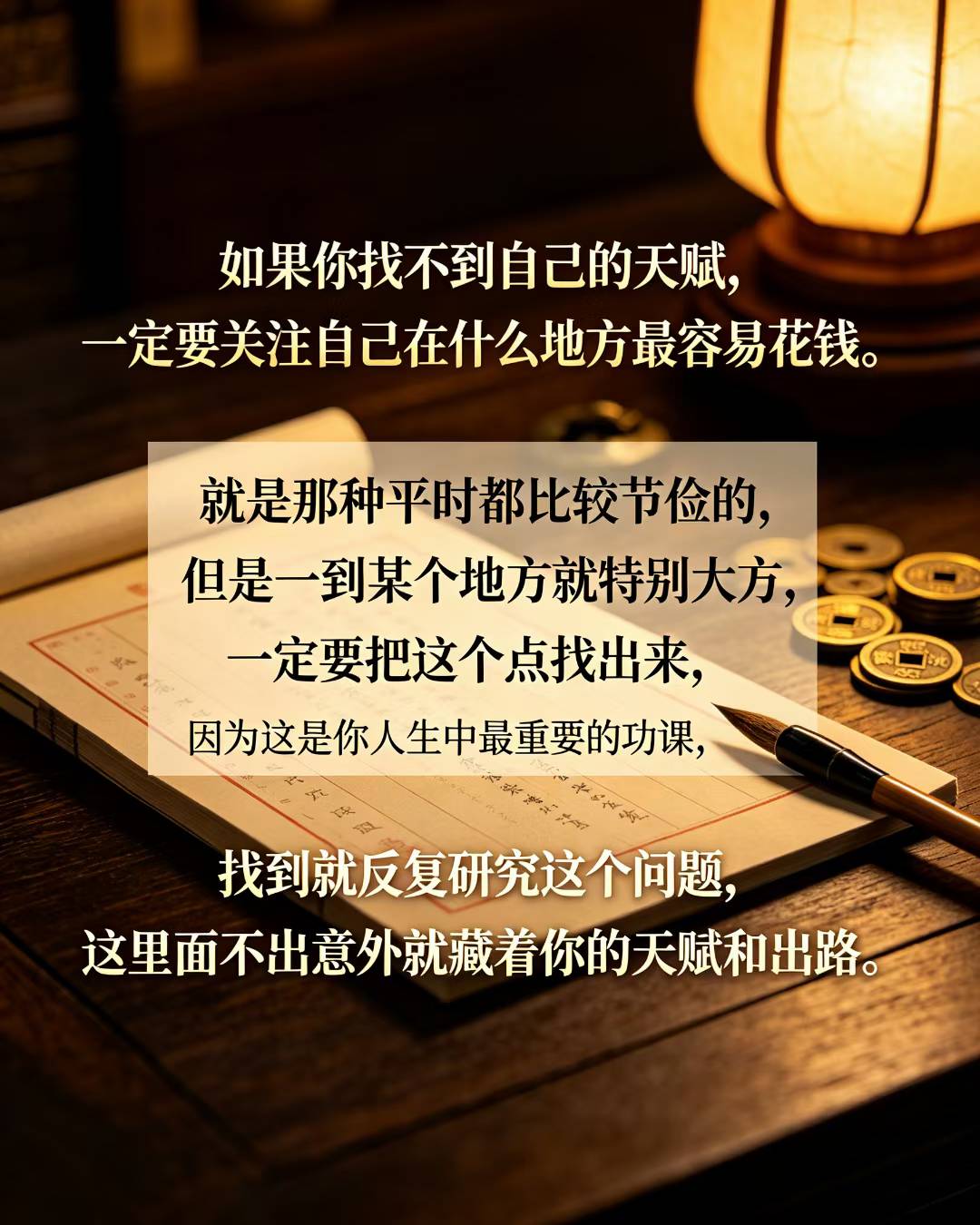教你们一个找天赋的绝招：平时抠抠搜搜，一到某个地方就忍不住疯狂撒钱——别怀疑，那