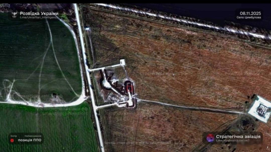 乌克兰资源发布了俄罗斯无人机发射区的卫星图像。奥廖尔州的津布洛夫。该设施共有15