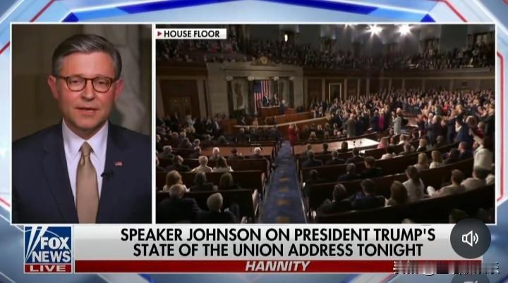 美众议院议长迈克·约翰逊谈到伊尔汗·奥马尔在国情咨文演讲现场怒怼川普并高喊“你杀