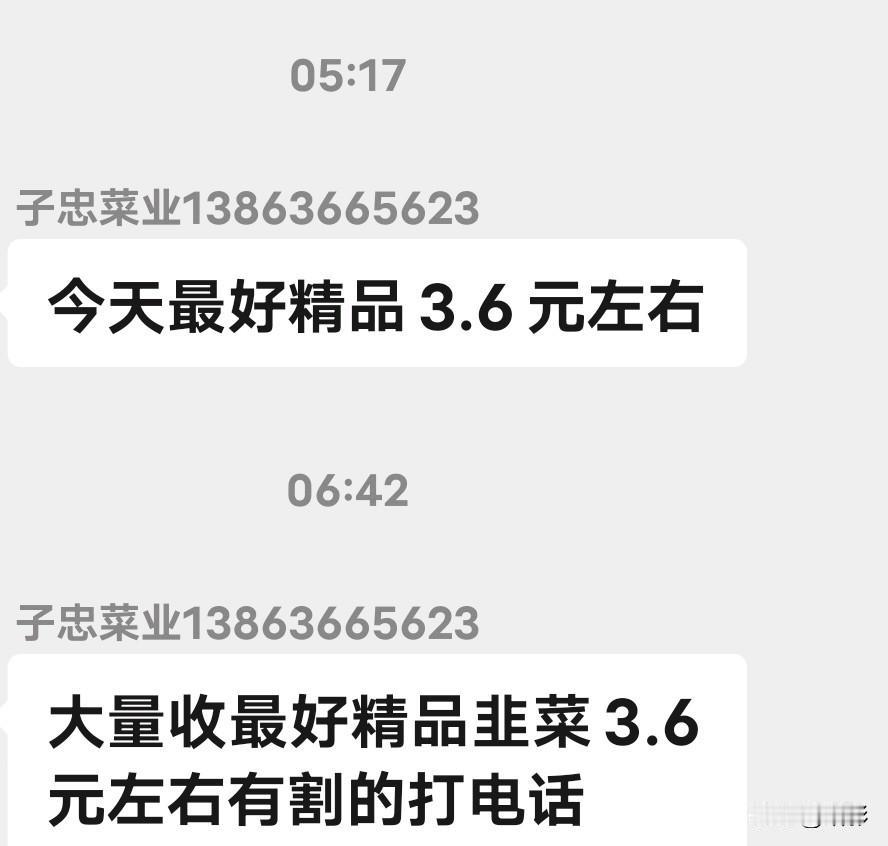 今天早上，老张和老伴六点多雇人割了一三轮车韭菜给一个韭菜贩子去送菜。韭菜是昨天菜