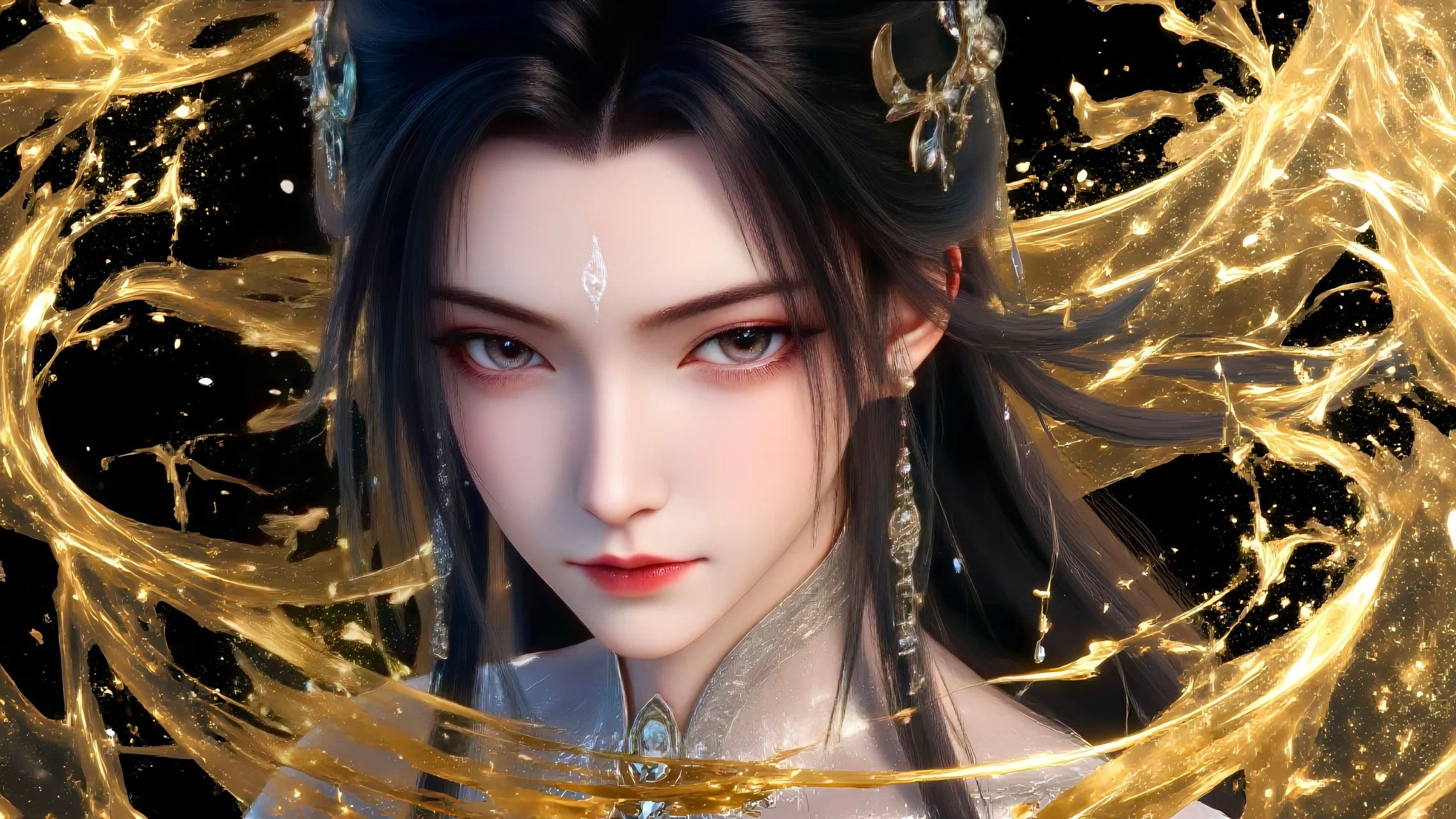 诛仙陆雪琪【横屏壁纸】金色系点缀，放电脑桌面，实在太好看了！​​​