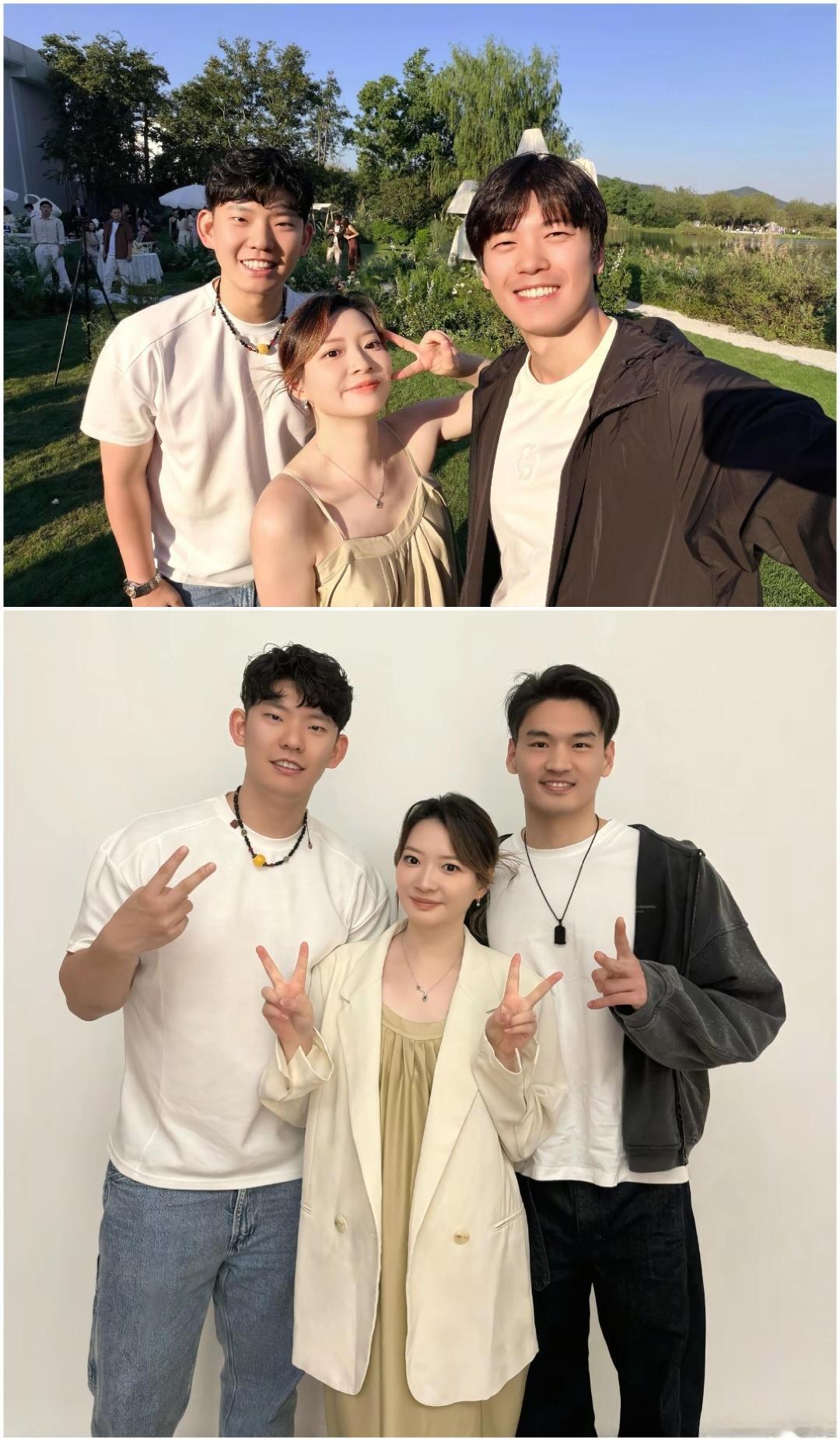 汪顺、徐嘉余和刘雨辰黄雅琼的合照。这是来羽毛球队挖游泳苗子吗？[笑着哭][笑着哭][笑着哭]#中国羽